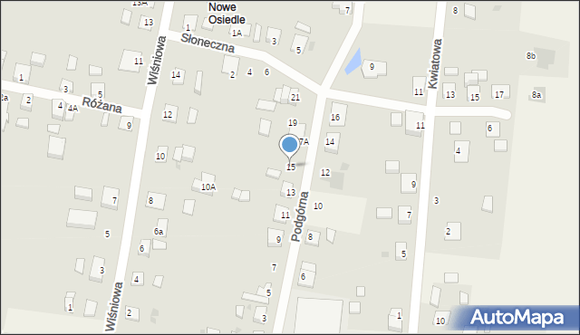 Tuczno, Podgórna, 15, mapa Tuczno