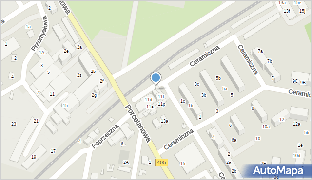 Tułowice, Porcelanowa, 11g, mapa Tułowice