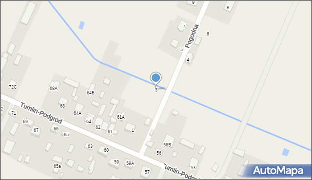 Tumlin-Podgród, Pogodna, 3, mapa Tumlin-Podgród