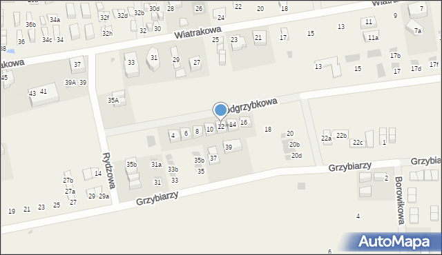 Tupadły, Podgrzybkowa, 12, mapa Tupadły