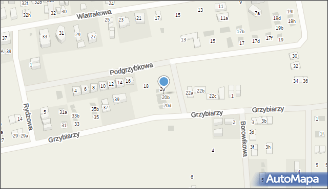 Tupadły, Podgrzybkowa, 20a, mapa Tupadły