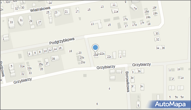 Tupadły, Podgrzybkowa, 22a, mapa Tupadły
