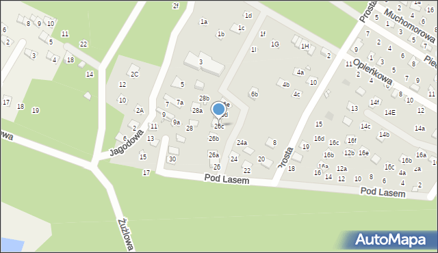 Turawa, Pod Lasem, 26c, mapa Turawa