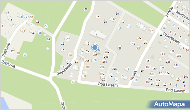 Turawa, Pod Lasem, 28a, mapa Turawa