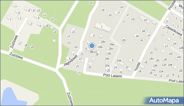 Turawa, Pod Lasem, 30c, mapa Turawa