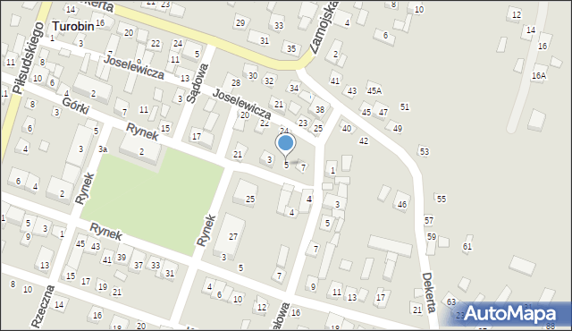 Turobin, Poprzeczna, 5, mapa Turobin