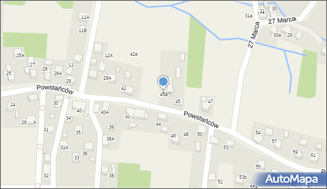 Turza Śląska, Powstańców, 45a, mapa Turza Śląska