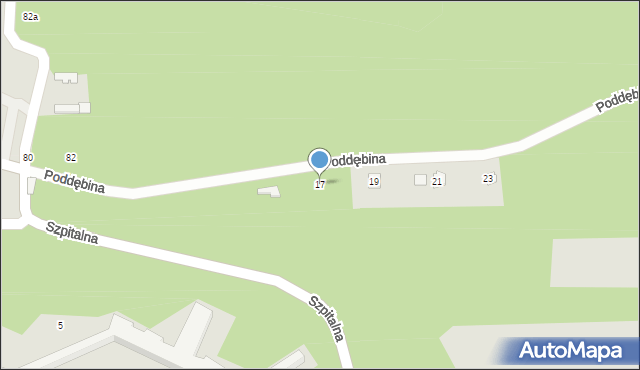 Tuszyn, Poddębina, 17, mapa Tuszyn