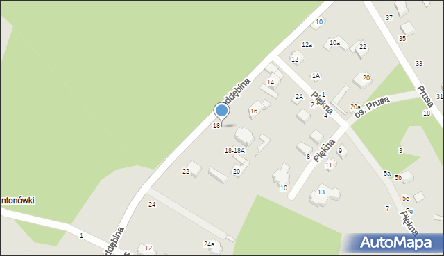 Tuszyn, Poddębina, 18a, mapa Tuszyn