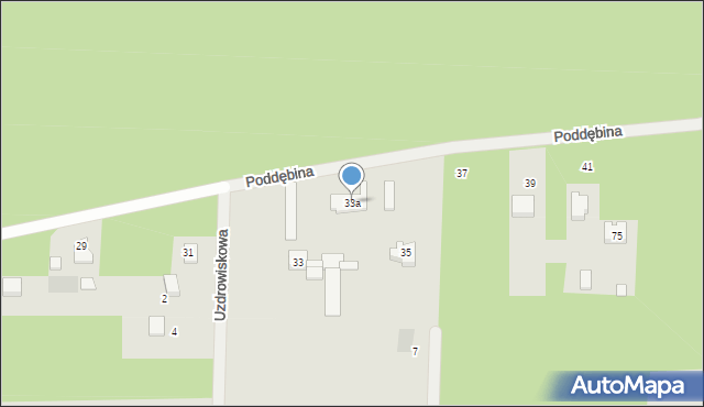 Tuszyn, Poddębina, 33a, mapa Tuszyn