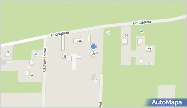 Tuszyn, Poddębina, 35, mapa Tuszyn