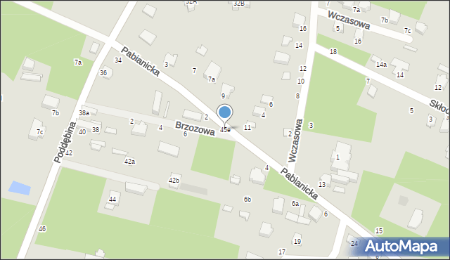 Tuszyn, Poddębina, 45e, mapa Tuszyn