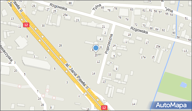 Tuszyn, Poprzeczna, 10, mapa Tuszyn