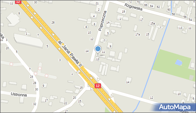 Tuszyn, Poprzeczna, 13A, mapa Tuszyn