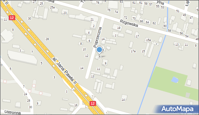 Tuszyn, Poprzeczna, 7, mapa Tuszyn