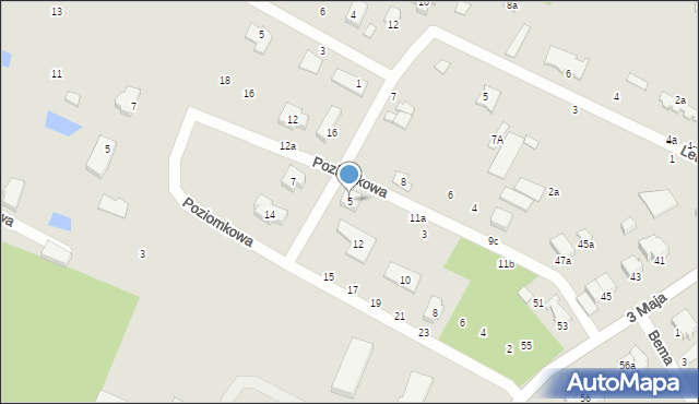 Tuszyn, Poziomkowa, 5, mapa Tuszyn