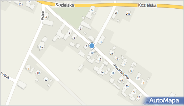 Twardawa, Powstańców, 10, mapa Twardawa