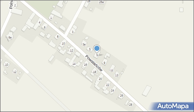 Twardawa, Powstańców, 7, mapa Twardawa