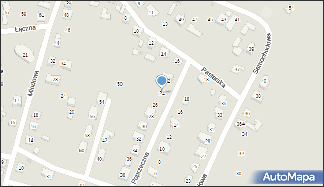 Tychy, Poprzeczna, 24, mapa Tychów
