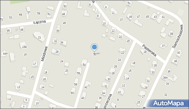 Tychy, Poprzeczna, 50, mapa Tychów