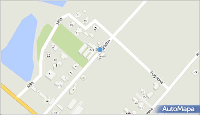 Tychy, Pogodna, 12, mapa Tychów