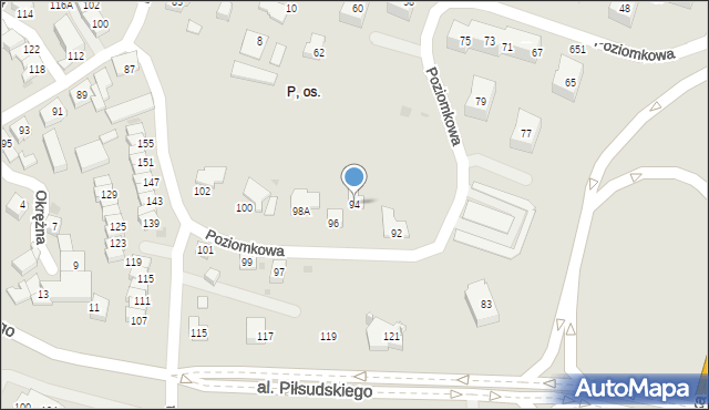 Tychy, Poziomkowa, 94, mapa Tychów