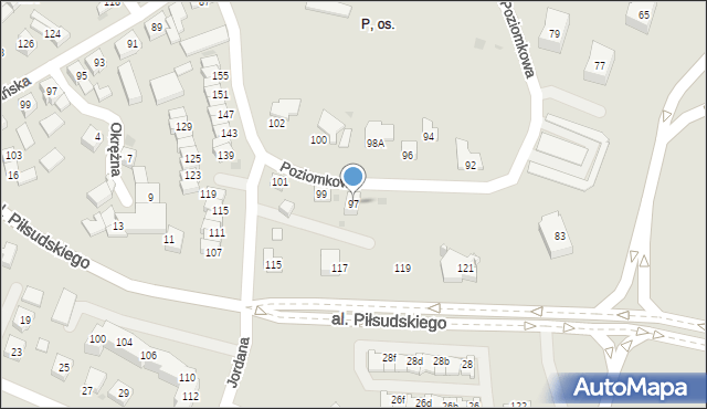 Tychy, Poziomkowa, 97, mapa Tychów