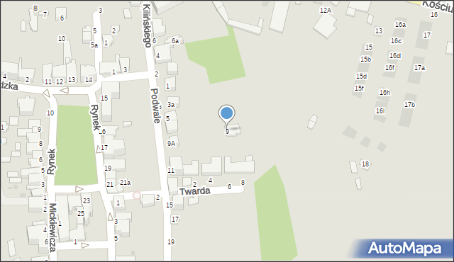 Tyczyn, Podwale, 9, mapa Tyczyn