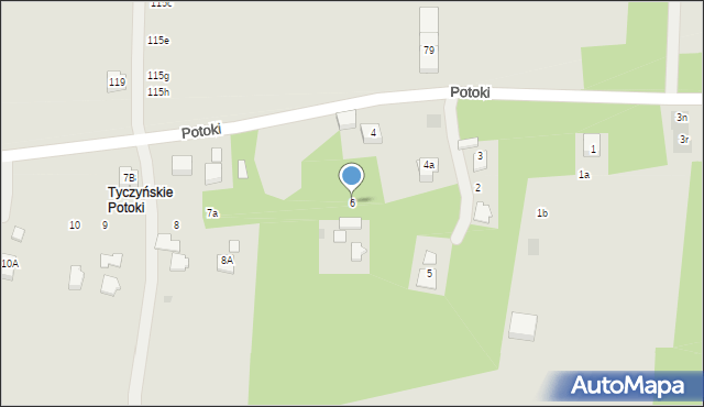 Tyczyn, Potoki, 6, mapa Tyczyn