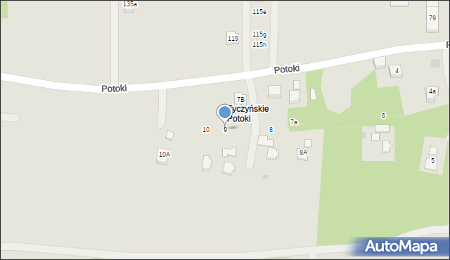 Tyczyn, Potoki, 9, mapa Tyczyn