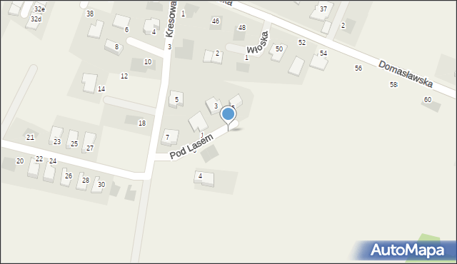 Tyniec Mały, Pod Lasem, 12, mapa Tyniec Mały