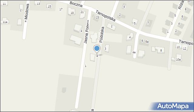 Tyniec Mały, Podolska, 4, mapa Tyniec Mały