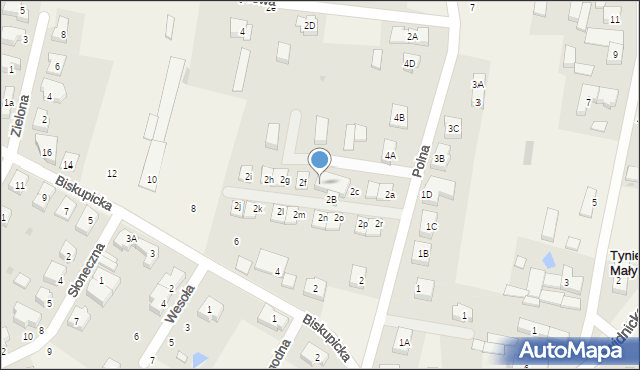 Tyniec Mały, Polna, 2e, mapa Tyniec Mały