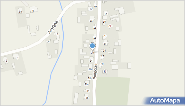 Uchanie, Podgórze, 22, mapa Uchanie