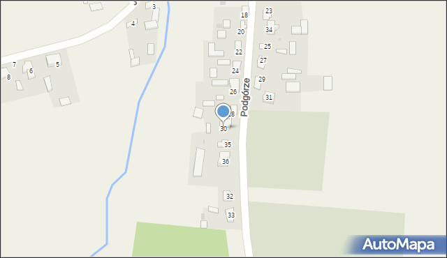 Uchanie, Podgórze, 30, mapa Uchanie