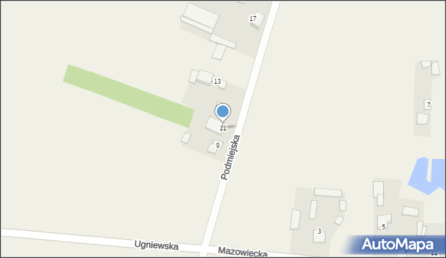 Ugniewo, Podmiejska, 11, mapa Ugniewo