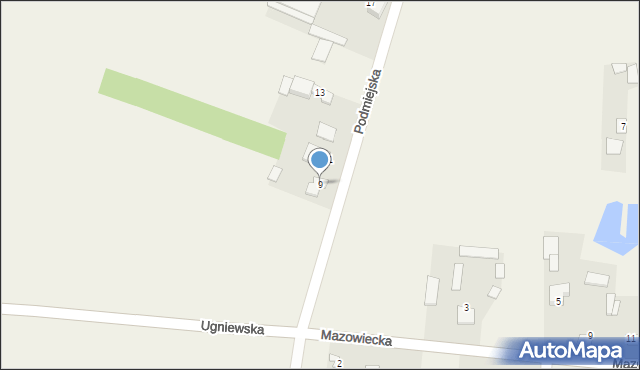 Ugniewo, Podmiejska, 9, mapa Ugniewo