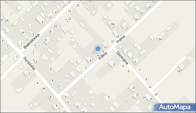 Uhowo, Polna, 7, mapa Uhowo