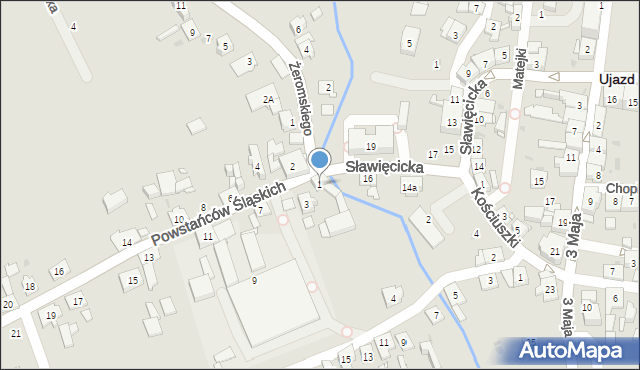 Ujazd, Powstańców Śląskich, 1, mapa Ujazd
