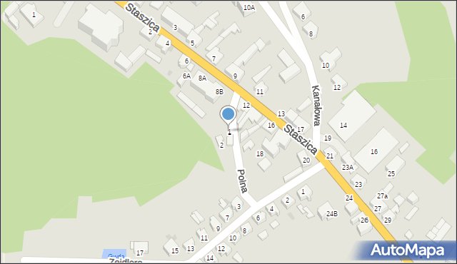 Ujście, Polna, 1, mapa Ujście