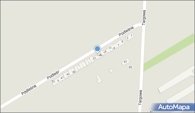 Uniejów, Podleśna, 21, mapa Uniejów