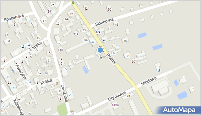 Uniejów, Polna, 35, mapa Uniejów