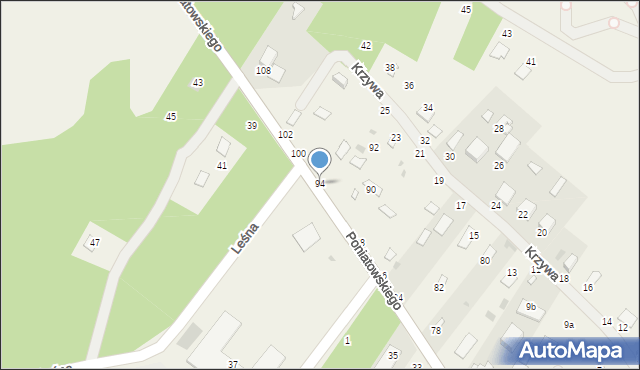 Urle, Poniatowskiego, 94, mapa Urle