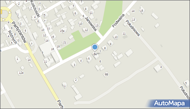 Urzędów, Podwalna, 6A, mapa Urzędów