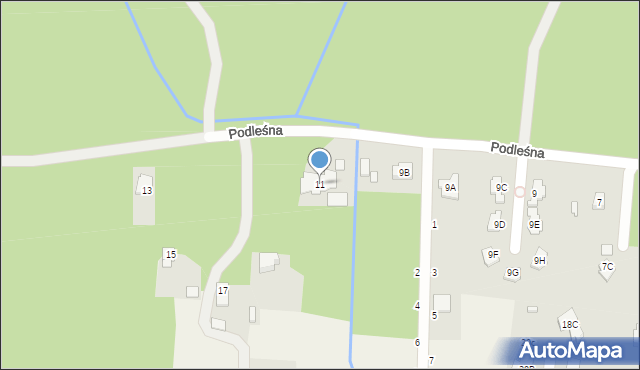 Ustanów, Podleśna, 11, mapa Ustanów