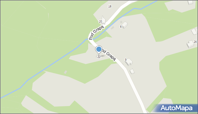 Ustroń, Pod Grapą, 22, mapa Ustroń