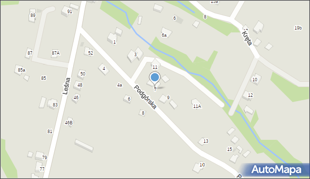 Ustroń, Podgórska, 7, mapa Ustroń