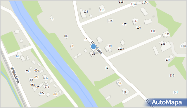 Ustroń, Polańska, 12, mapa Ustroń