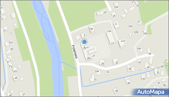 Ustroń, Polańska, 25, mapa Ustroń