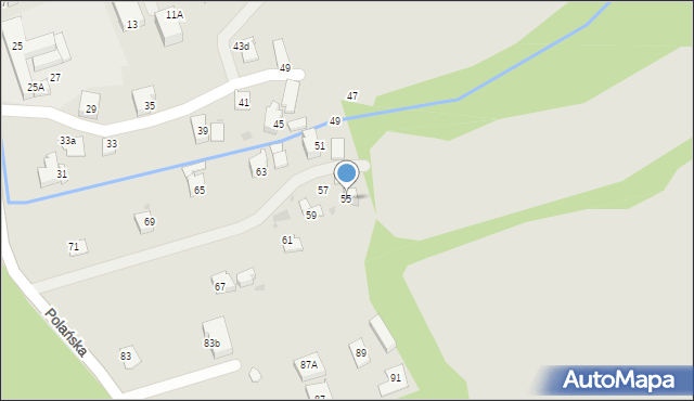 Ustroń, Polańska, 55, mapa Ustroń